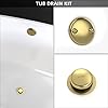 All Metal Tip-Toe Bathtub Drain Kit with Two-Hole Overflow Faceplate and Universal Fine/Coarse Thread Assembly, Bath Tub Drain Kit fits All Bathtub -Brushed Gold
