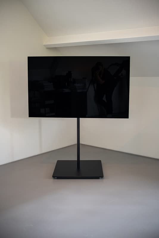 Atria TV Ständer Schwarz Bodenständer für 32–65 Zoll Fernseher, Höhenverstellbar mit Kabelmanagement, VESA 400x400, Stabiler Standfuß 35 kg, Modernes Design Fernseher Ständer