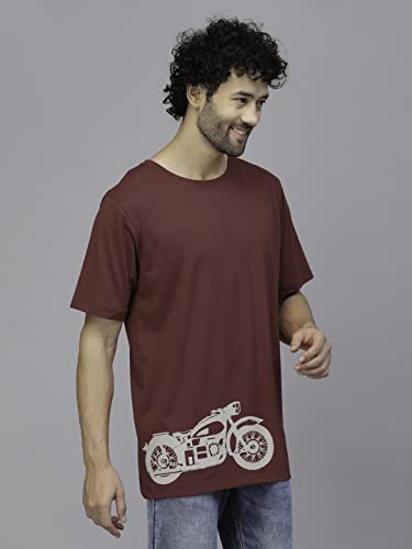 Image of Rigo Back Printed Half Sleeves Round Neck Oversized T-Shirt for Men | Drop Shoulder T-Shirt for Men | Loose Baggy Fit T-Shirt for Men