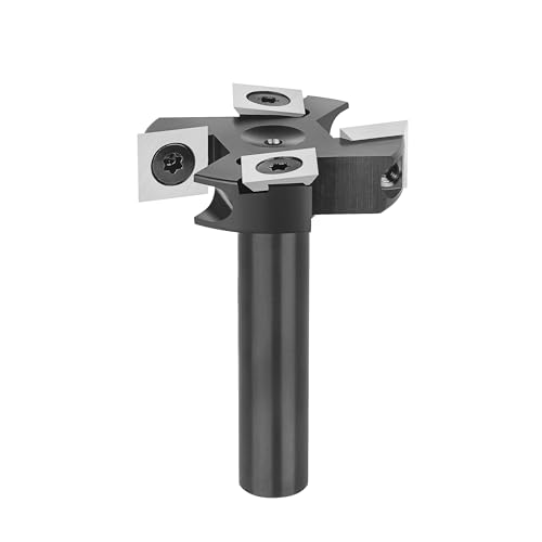 SpeTool Fresa de Superficie Diámetro del Vástago de 12mm 2+2 Insertos de Carburo de Tungsteno Diámetro de Corte de 45mm CNC Spoilboard Surfacing Fresa para Nivelar Madera Fresa Aplanar Fresa Planear