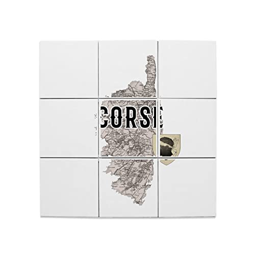Carte Ancienne Corse 60x60cm en Céramique | Sublimez Vos Murs Blancs Facilement