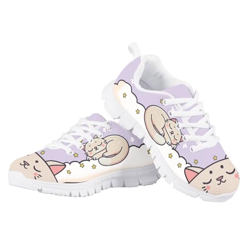 Girls' Print Sneakers - Comfortable Breathable Anti-sllip Lace-Up Design, Perfect for Running, Hiking, Tennis4