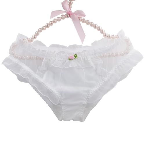 [EasyTalk] 可愛いショーツ ロリータ パンツ レディース 下着 高校生 少女雰囲気 メッシュ 蝶結び レース 花柄刺しゅう 柔らかい 無地 透け感 魅力感 女性 美尻 締め付けない 透気快適 薄い パンティー 女性用 - 画像1