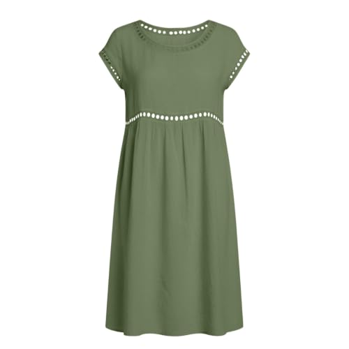 Robe longue femme robe femme chic et elegant à col rond manches courtes unie d'été
