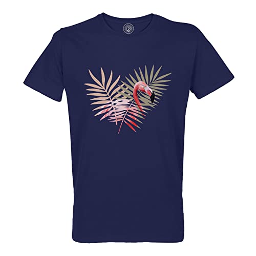 T-shirt homme flamand rose coton bio feuille tropicale exotique jungle