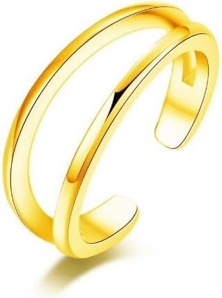 Toe Ring S925 Sterling Silver Geometric Minimalist White Gold Plated Women Resizable Ring Casual