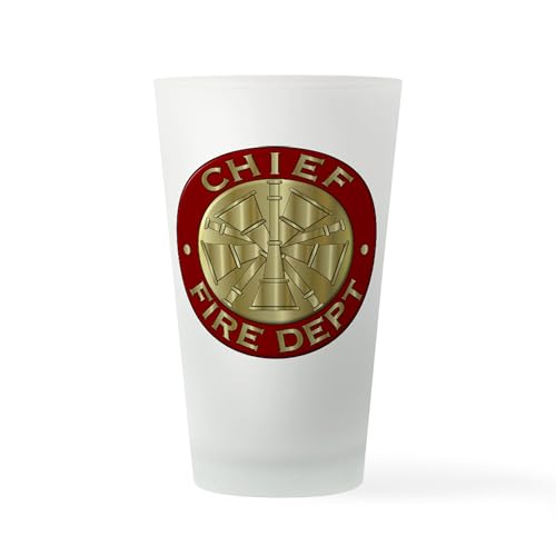 CafePress Fire Chief Brass Sybol Pint Glass, 16 oz. Drinking Glass