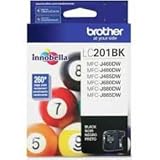 Brother Genuine Standard Yield Black Ink Cartridge, LC201BK, Replacement Black Ink, Page Yield Up to 260 Pages, Amazon Dash Replenishment Cartridge, LC201BK - 3 Pack