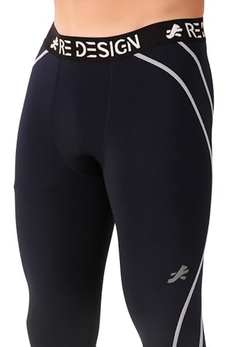 Image of ReDesign Apparels Men's Polyester Compression Pant /Tights /Megging for Gym, Running, Cycling, Yoga & All Sports