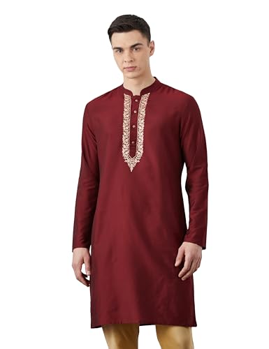 Image of Amazon Brand - Symbol Men Festive Embellished Long Kurta (Regular Fit)