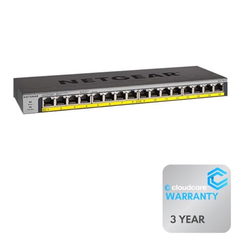 Amazon.co.jp: NETGEAR GS116PP 16ポート ギガビットイーサネット アン
