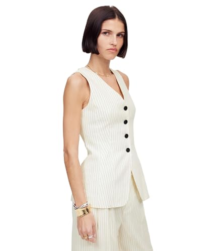 Madewell womens Cass Vest - Pinstripe Linen3