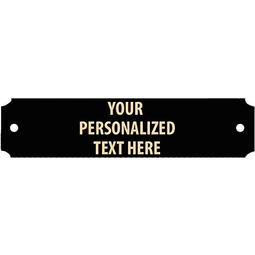 Black Metal Engraved Plate, 4.5" x 1", Custom Engraved Nameplate with Prime
