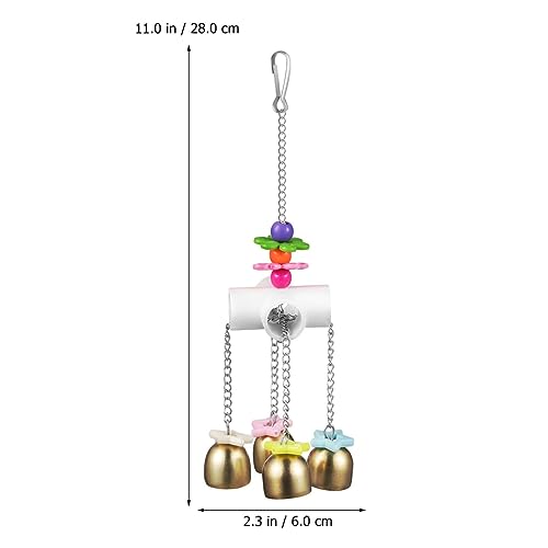 ZYYRSS Parrot Hanging Bell Toy, Colorful Bird Chewing Toys Climbing Ringing Bells Bird Toys Parrot Cage Bite Toys for Parakeet Cockatiel Conure - Image 2