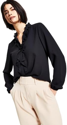 BAR Women's Long Sleeve Ruffled Blouse