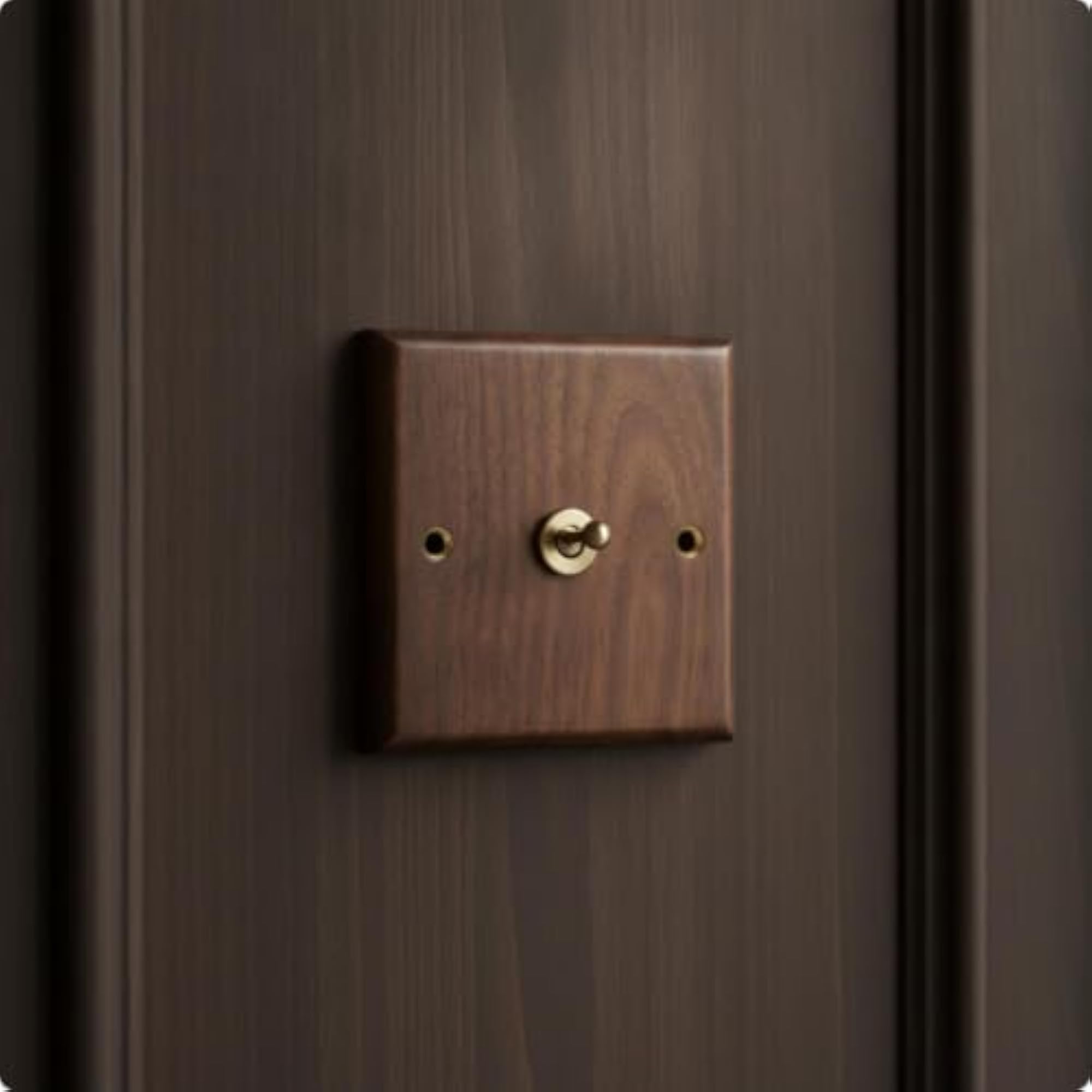 Walnut Wood Rounded Edges Outlet Cover, Warm Brown Finish