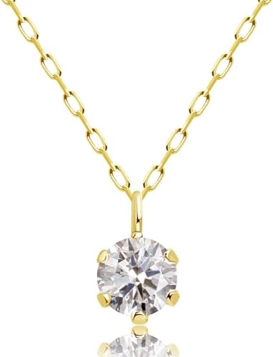 Amazon | [ララクリスティー] ソリティア ダイヤモンド ネックレス 0.1  