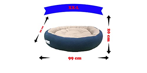 Image of Premium XXL Size Dog Bed for Large Dogs and Puppies Anti Skid Bottom Washable Orthopedic Big Dog /cat Beds Cream /Blue