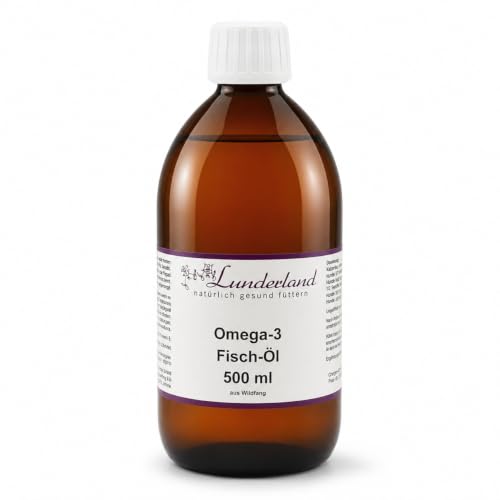 Omega-3-Fisch-Öl | Öl für Hunde und Katzen | 500 ml | Mit Vitamin E, A + D
