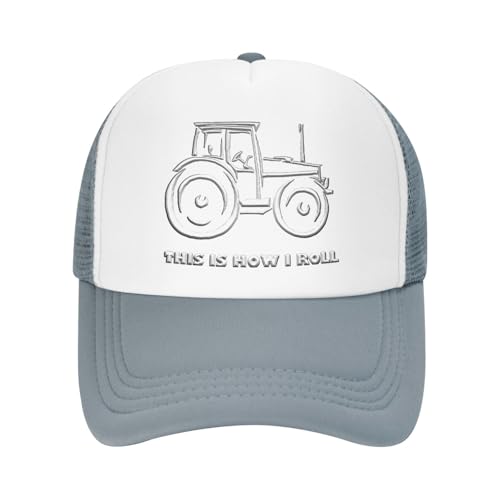 This is How I Roll Farming Farmer Tractor Trucker Hat Snapback Mesh Baseball Cap Unisex2