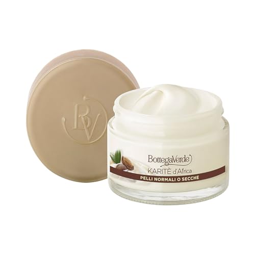 Bottega Verde - Karitè d’Africa, Crema Viso Nutriente Protettiva, 50 ml, con Olio e Burro di Karitè, per Pelli Normali o Secche, Nutre e Protegge con Delicatezza