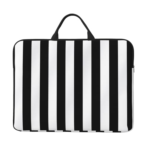 Funda protectora para laptop 14 pulg rayas blanco y negro miniatura 1