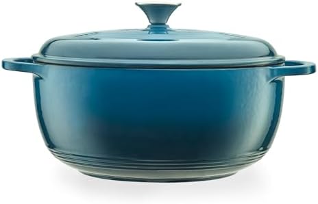 Mercer Culinary Enameled Cast Iron Round Dutch Oven, 6 qt., Turquoise