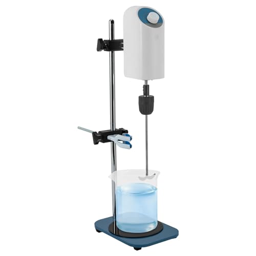 LyeXD Electric Mixer, Lab Overhead Stirrer Adjustable-Speed 100-2000RPM, 10L Max. Mixing Volume Laboratory Electric Stirrer with Support Stand& Stirring Rods for Classrooms, Breweries