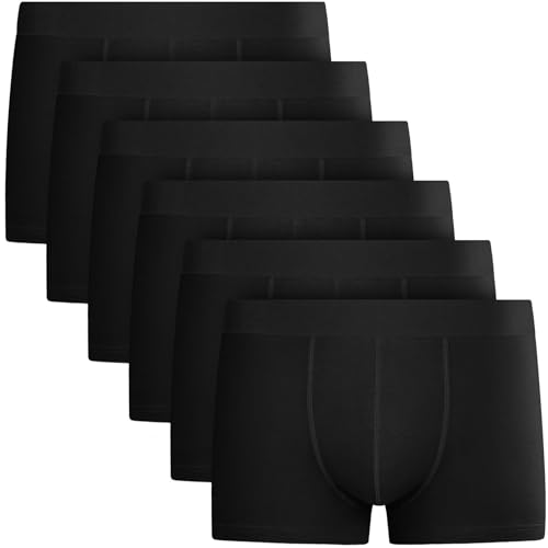 QINCAO Boxer Homme,Calecon Homme,lot Boxer Homme Coton,Confortables et Bien ajustés（Lot de 6）