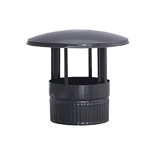 Sombrerete en color negro vitrificado 900°C-Ø150 mm-Rosetón para conductos de estufas y chimeneas