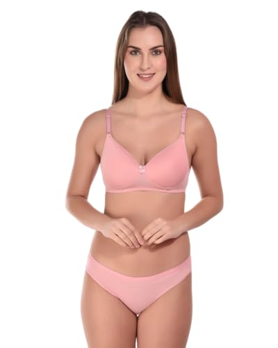 Image of SGC SWEDEN Women's Lingerie Set | Cotton Blend Lightly Padded Non Wire Push-Up Bridal Bra Panty Lingerie Set | Super Soft and Comfortable Lingerie Set
