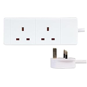 PRO ELEC PELB1509 2 Gang Extension Lead White, 2m