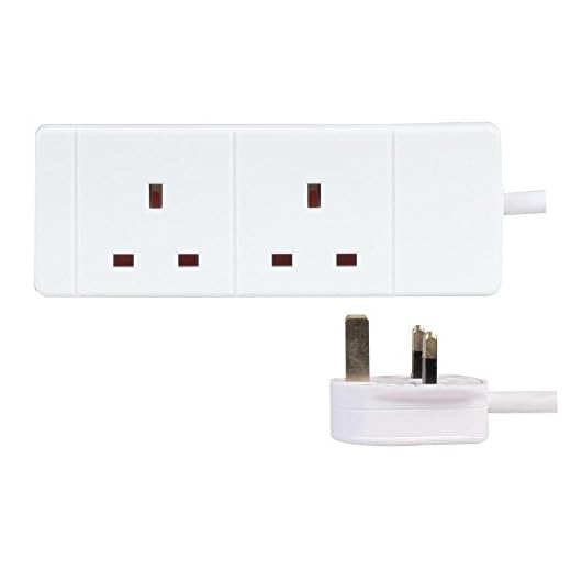 PRO ELEC PELB1509 2 Gang Extension Lead White, 2m