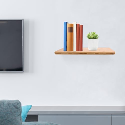 Étagère murale bois orange flottante design simple planche salon