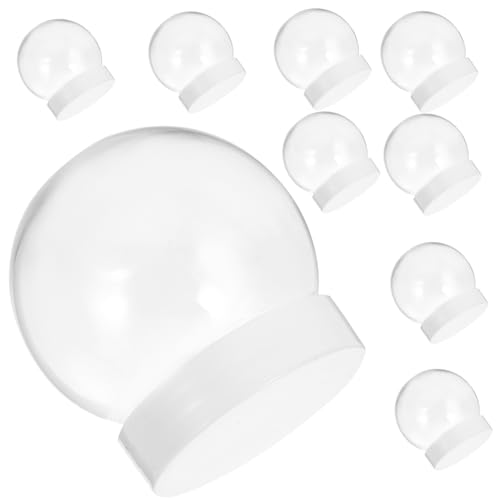 FONDOTIN 10 Pcs Clear Plastic Snow Globe Kits for Christmas Halloween Ornaments for Crafting Unique Holiday Decorations Screw Off Cap