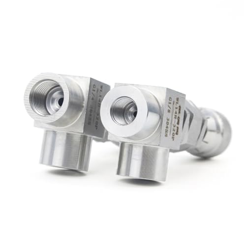 Válvula de aguja para evitar fugas y regular flujo, codo 90° acero inoxidable G 1/4 5