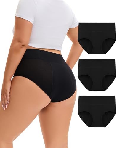 Image of INNERSY Women's Plus Size Period Underwear Heavy Flow Leak-Proof 3-Pack