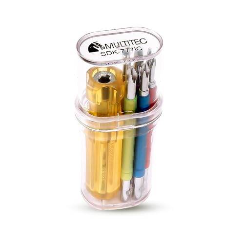 Image of MULTITEC SDK-777iC 7-in-1 Insulated Screwdriver Kit | Electrician Tool Set with Voltage Tester | Heavy-Duty Electrical Maintenance Toolkit