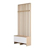 Construction robuste : Fabriqué en bois de haute qualité, ce meuble porte manteau entrée assure une excellente stabilité et résistance à l’usure quotidienne