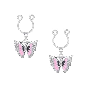 Bio Piercing Schmetterling Nippelklemmen Silber Paar