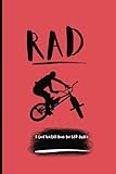 Sketchbook, Rad Racing Themed Sketchbook, 80's BMX Design, 100 page 6 x 9 inch notebook