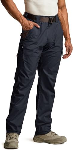 Image of CQR Men's Quick Dry Work Pants, Water Resistant Outdoor Tactical Pants, Lightweight Stretch Cargo Hiking Pants