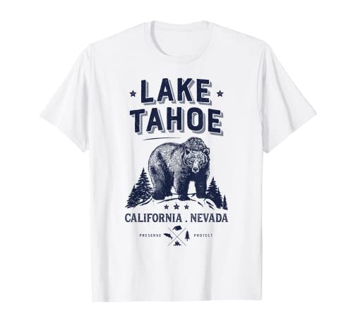 Lake Tahoe T Shirt California Nevada Vintage Bear Men Women T-Shirt