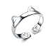 Produktbild Ogquaton 1 x Frauen 's Nette Legierung Ring cat Ohr und Klinke runde Ring modeöffnung Ring einstellbare größe modeschmuck Design langlebig und nützlich