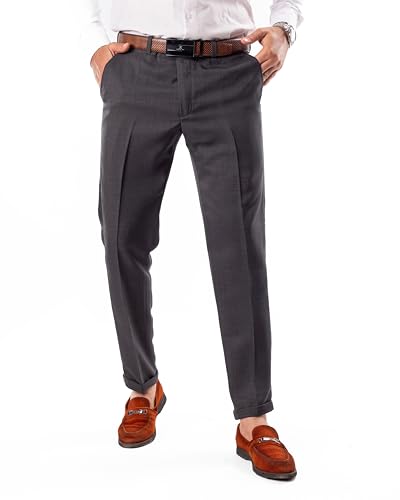 Premium Classic Chino Pants for Men By White Eagle (Dark Grey,34)