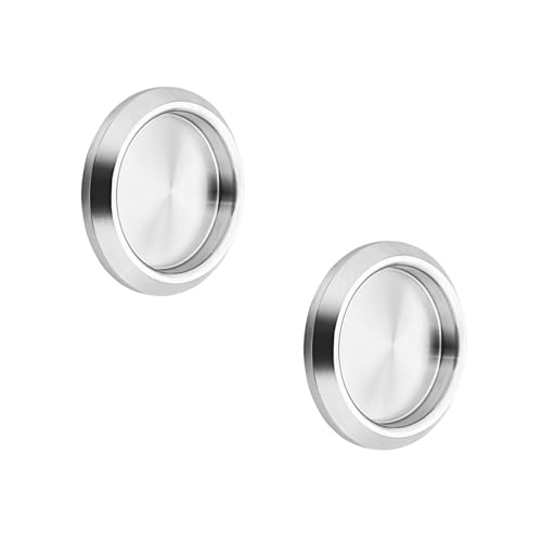 LINTRA 2 Piezas Manetas Puertas Interior Casa, 68 mm Oculto Uñero Puerta Corredera, Acero Inoxidable 304 Redondo Tiradores Puerta Corredera, Para Espejos, Puertas Correderas, Armarios