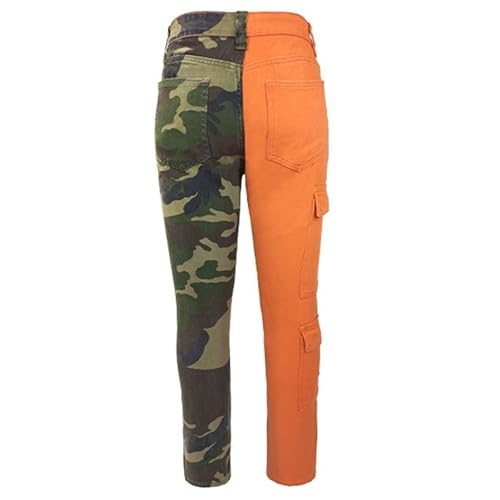 Slim Fit Two Tone Jeans Regular Comfort Skinny Biker Patchwork Pants Camo Denim Jeans for Men3