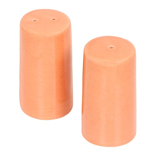 Image of QIMACPLUS Handcrafted Ceramic Salt and Pepper Shaker Set | Perfect Pour Holes for Kitchen, Dining Table, Picnic, Office, Restaurant, and Hotel | Set of 2 (Orange)