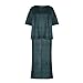 Women's 2 Piece Outfits Sexy Off The Shoulder Loose Batwing Top and Split Front Maxi Skirts Travel Lounge Sets 2025 Fashion Black