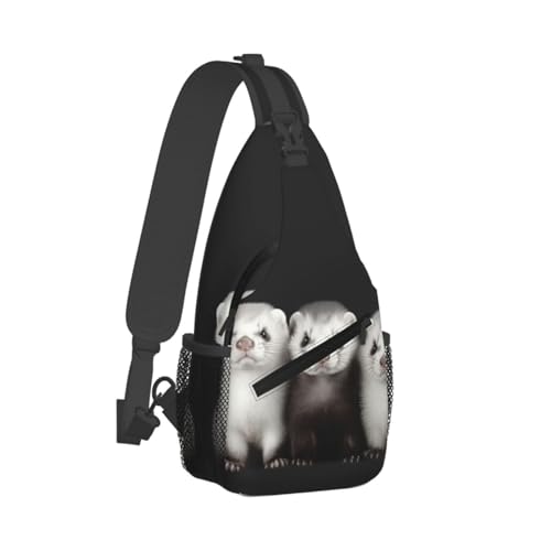 Bolso tipo Sling Crossbody Negro para senderismo y uso diario
